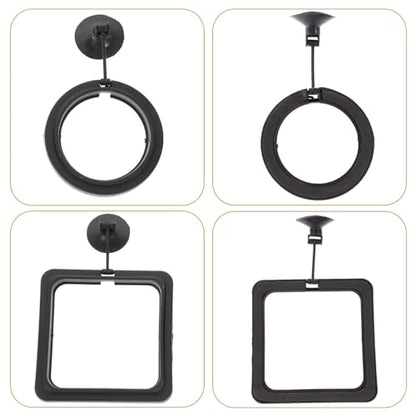 4pcs Fish Feeding Rings Floating Fish Tank Feeders Reusable Black Plastic Aquarium Accessories for Tropical and Betta Feeding