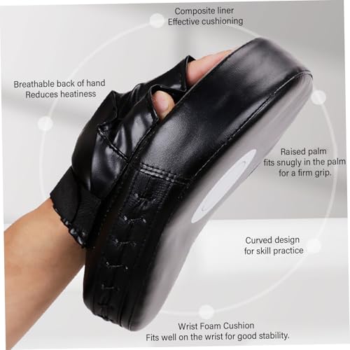 Boxing Pads Mitts, Leather Curved Focus Boxing Gloves, Shock-Resistant Thickened Punching Mitts, Taekwondo Equipment for Fighting or Striking Practice
