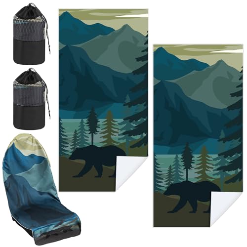 Hahafelt 2 Pack Car Seat Towel Cover with Storage Bag, Grizzly Guide - style: Grizzly Guide