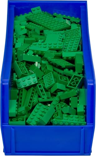 Akro-Mils 30234 AkroBins Plastic Storage Bins, Space-Saving Stackable Bins for Garage, Pantry, Craft Organization, 15" x 5" x 5", Blue, 12-Pack - color: Blue