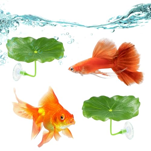 6 PCS Betta Fish Leaf Hammock - Soft Leaf Beds, Adjustable Plastic Bettas Bed Aquarium Decor, Betta-Fish Tank Decorations Plants Practical Resting Spot for Breeding, Hiding & Play