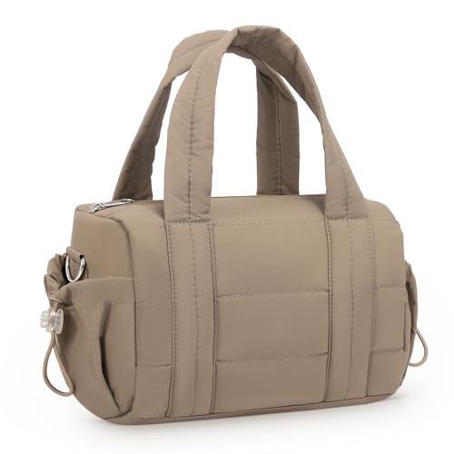 Mini Gym Bag for Women Sports Duffel Bag Cute Pilates Bag Brown | 8L Lightweight Yoga Mat Bag w/Wet Pocket Cute Carry On Sports Bag Water Resistant for Dance Pilates Ballet Swimming - color: Brown, size: 8L Small