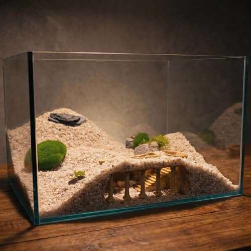 Roman Column Aquarium Cave, 3D Print Fish Hideout for Aquarium Fish Tank Decor, for Viewing Shrimp, Betta Fish, Corydora, Catfish, Pleco (White, M)