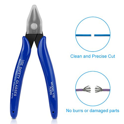 Ainiv Wire Cutters, Spring-loaded Side Cutters Flush Cutters, Diagonal Cutters Precision Side Cutters, Diagonal Cutting Pliers in CRV Steel, Heavy Duty Cutting Pliers for Electrical, Homes - color: Wire Cutter-1pcs, size: 1pc