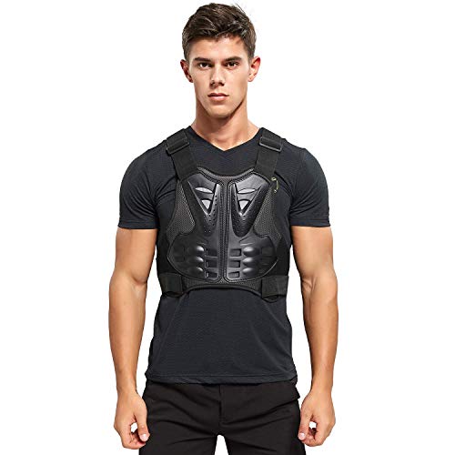 PELLOR Motorcycle Armor Vest Chest Back, Motocross Body Guard Vest Skiing Riding Skating Anti-Fall Vest Protective Gear - size: Large