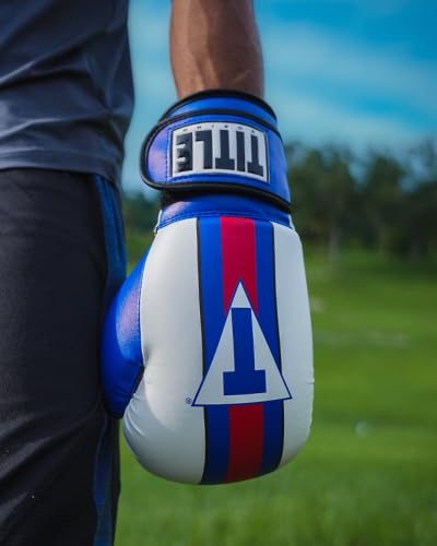 Title Boxing World Bag Boxing Gloves - color: Blue/White/Red, size: 14 oz
