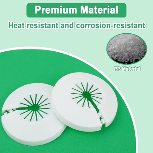 8 PCS Plumbing Cover Plates White Pipe Covers for Bathroom Escutcheon Plastic Plate (Fit 0.4" to 1.14" Pipe) - color: Fit 0.4" to 1.14" Pipe