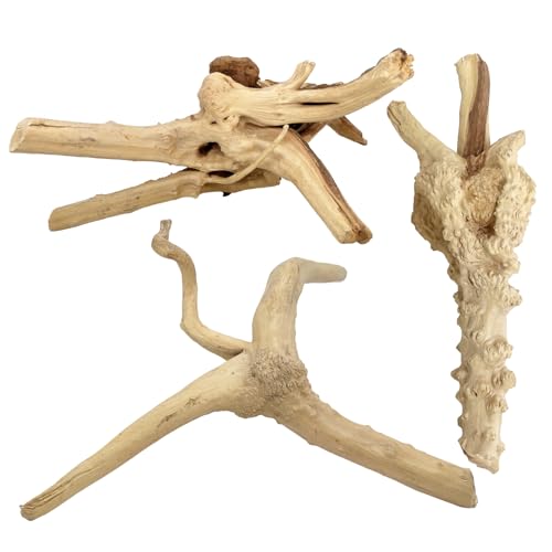 3 PCS Large Natural Spider Wood for Aquarium 10-12", Aquarium Drift Wood, Assorted Size Spider Wood, Twisted Branches Trunk for Fish Tank, Aquascaping, Reptile Climbing Branch, Terrarium Decor - color: Spiderwood 10-12in(3PCS)