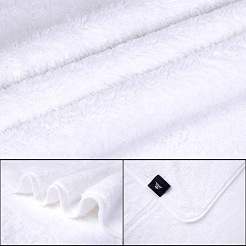 JML Large Bath Towels with Hanging Loop, 30"x60", White, Set of 2 - color: White, size: 30 in x 60 in