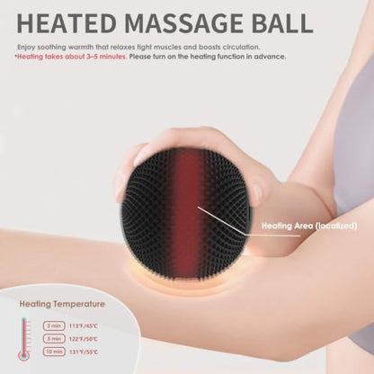 Heating Vibrating Massage Ball with 7 Modes & Memory Function | Electric Massage Ball with Recessed Button Design for Myofascial Release, Deep Tissue & Trigger Point Therapy (Black)