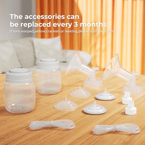 Hranio Breast Pump Parts Compatible with Spectra Replacement Pump Parts 17mm Flange, Spectra Pump Parts S1 S2 Replacements Full Set 2 Set (Full SET-17MM)