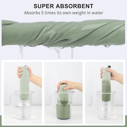 Rainleaf Microfiber Towel Quick Dry Camping & Travel & Gym Towel. Compact - color: Bean Green, size: 60.00" x 30.00"