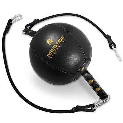 Meister SpeedKills Double-End Leather Speed Bag w/Bungees & Lightweight Latex Bladder - style: Medium (7.0")