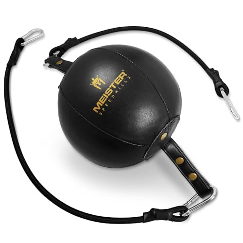 Meister SpeedKills Double-End Leather Speed Bag w/Bungees & Lightweight Latex Bladder - style: Medium (7.0")