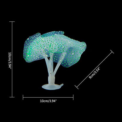 Silicone Glowing Artificial FishTank Decorations for Aquarium Terrarium False Ornament, Green