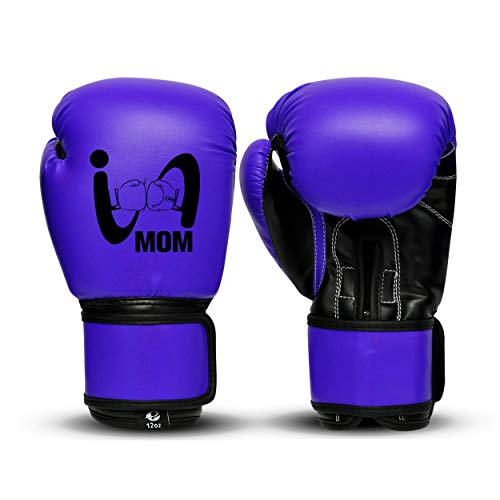 Ultimate - I Boxing Mom - Kids Boxing Gloves MMA Boxing Muay Thai Bag Work - color: Blue, size: 8 Oz