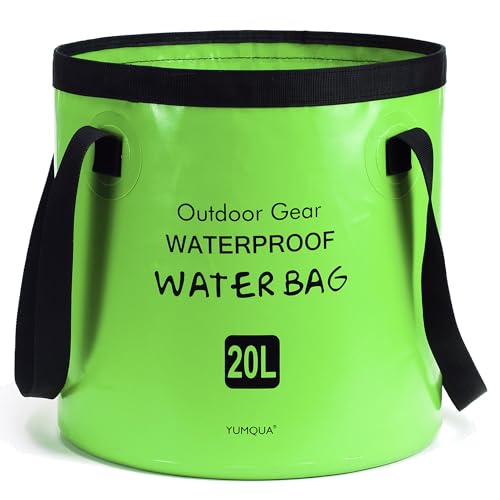 Collapsible Bucket 5 Gallon, Multifunctional Portable Folding Bucket Water Container Wash Basin for Camping Fishing Hiking Traveling Backpacking Outdoor Survival Gardening Car Washing - color: Green