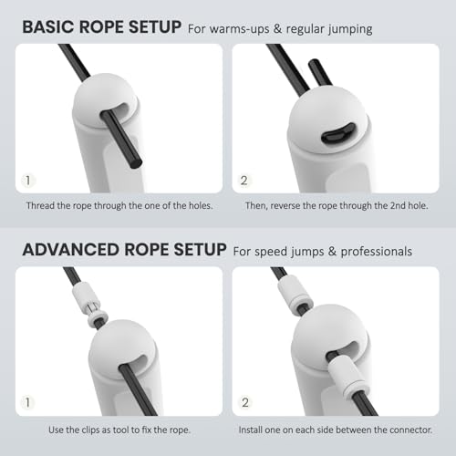 multifun Smart Digital Jump Rope with Counter - Speed Skipping Rope for Fitness, CrossFit & Double Unders - 1/3 CoG Balance, Anti-Slip Handles for Men Women - color: Classic | Rosepink