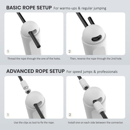 multifun Smart Digital Jump Rope with Counter - Speed Skipping Rope for Fitness, CrossFit & Double Unders - 1/3 CoG Balance, Anti-Slip Handles for Men Women - color: Classic | Rosepink