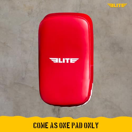 Elite Sports Pre-Curved Muay Thai Kickboxing Training Pad for Kickboxing,MMA,Taekwondo,Karate. Ideal for Punches,Knees, and Kicks in Martial Arts Training (ONE PAD ONLY) - color: Solid Red