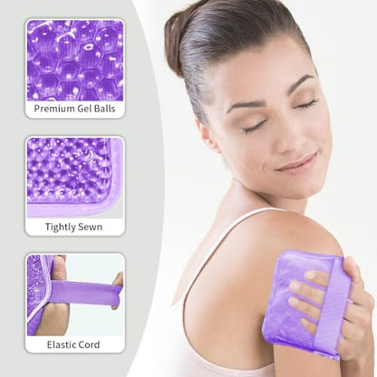 Ice Packs for Injuries Reusable, Hot & Cold Therapy | Gel ice Pack for Pain, Swelling, Injuries of Knee, Shoulder, Foot, Back, Ankle, Neck, Elbow, Wisdom Tooth - style: Rectangle-Purple