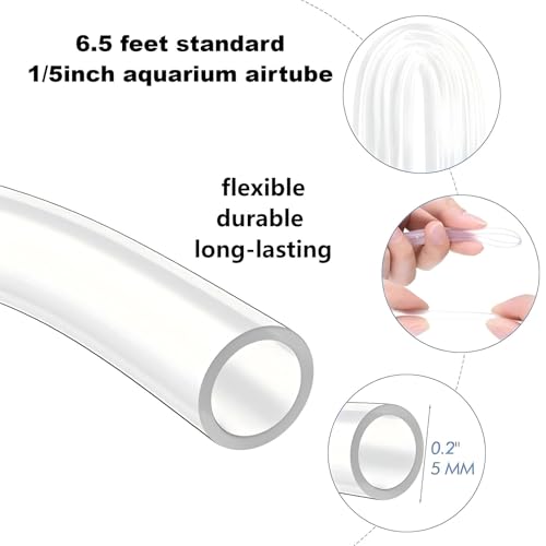 17ps Fish Tank Aquarium Aerator Pump Bubble Stone Accessories Set,6.5 feet Standard 1/5 Inch Aviation Tube, Air Pump Accessories with Air Stone, Check Valve, Suction Cup, Connector and Converter.