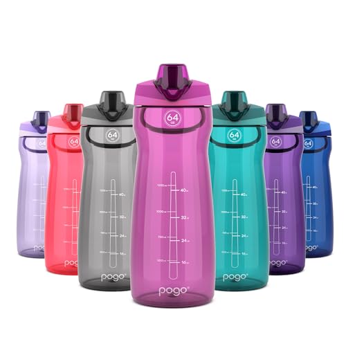 Pogo 64oz Plastic Water Bottle with Chug Lid and Carry Loop, Fuchsia - color: Fuchsia, size: 64 Ounces
