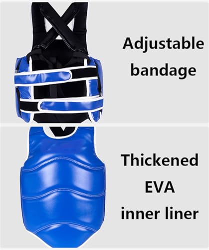 Padded Muay Thai Chest Protector Boxing, Taekwondo MMA Martial Arts Kickboxing Karate Sparring Body Guard Training - color: Red, size: Large