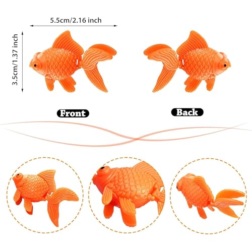 Pieces Fake Goldfish Plastic Floating Artificial Aquarium Fish Realistic Moving Orange Goldfish Ornament Decorations for Aquarium Tank