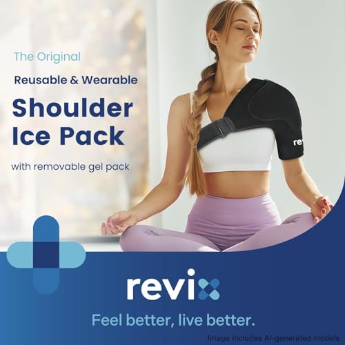 REVIX Shoulder Ice Pack Wrap for Rotator Cuff, with Removable Gel Pack - size: Standard, style: With Removable Gel Pack
