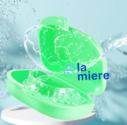 LA MIERE Orthodontic Retainer Case Dental Mouthguard Container with Vent Holes, Denture Holder Box Clear Aligner Case Slim, Spring - color: Spring