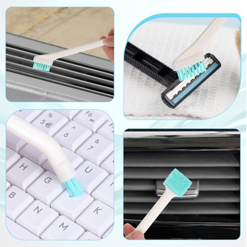 8 Pcs Small Household Cleaning Brushes, Small Cleaning Brush Tight Spaces Deep Detail Crevice Cleanings Tool Set 8 in 1 Detail Tiny Scrub Cleaner Brush for Holes Corner Space Keyboard Bottle Tile