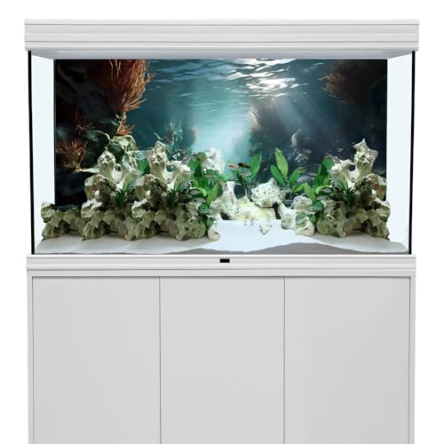 AWERT 36x24 inches Polyester Ocean Floor Aquarium Background Undersea Stone Aquarium Background Underwater Fish Tank Background - size: 36x24in/90x60cm