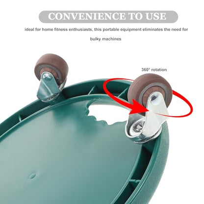 Luxshiny Ab Roller Wheel with 360° Silent Rotation, Multifunctional Fitness Gliding Discs for Core and Abdominal Exercise, Green Waist Twisting Balance Disc for Home Gym Strength Training