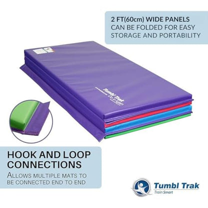Tumbl Trak Gymnastics Folding Tumbling Panel Mat - color: Bright Pastel, size: 4'x6'x2"