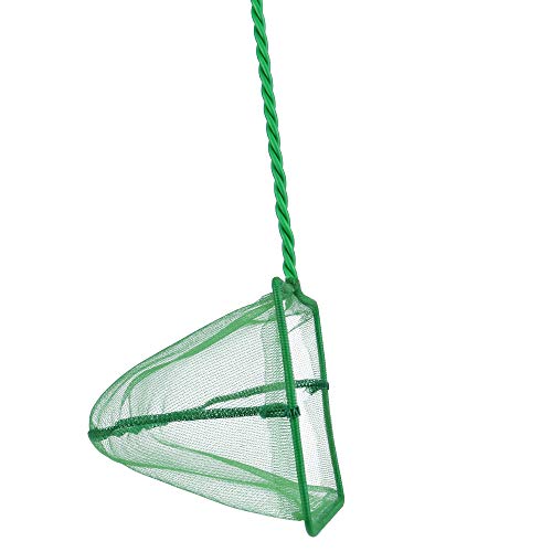 4in 5in 6in Aquarium Fish Net Green Fine Mesh Nylon Net Collection with 11" Long Handle Square Quick Catch Fish Net for Fish Tank - color: Green, size: 6PCS 4，5，6"