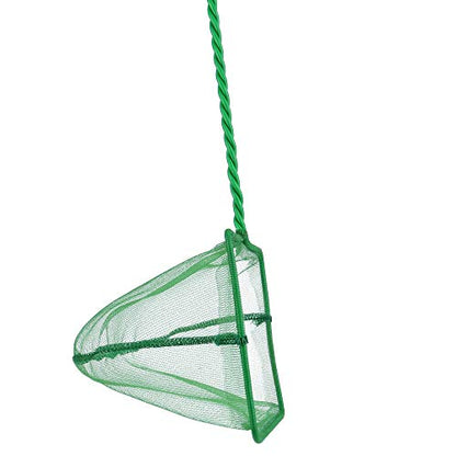 4in 5in 6in Aquarium Fish Net Green Fine Mesh Nylon Net Collection with 11" Long Handle Square Quick Catch Fish Net for Fish Tank - color: Green, size: 6PCS 4，5，6"