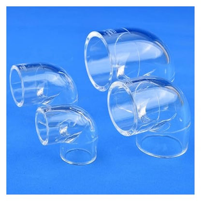 16~50mm Acrylic 90° Elbow Transparent Tube Fittings Aquarium Water Pipe Connector Garden Irrigation Joint Fish Tank Accessories(Inner Dia 50mm)