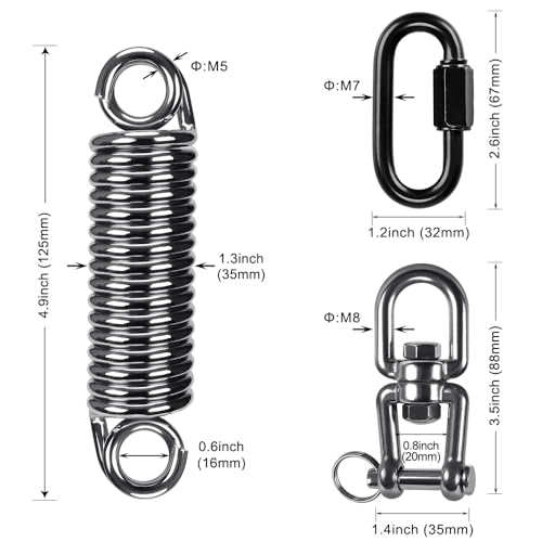 SELEWARE Boxing Punching Bag Hanger, Heavy Bag Bracket - color: Heavy Bag Spring with Open Swivel