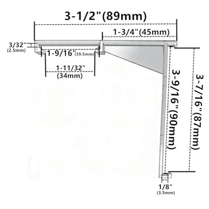 4pcs Valance Clips 3.5" Clear Vertical Blind Hidden Retainer Holder Installation Bracket with Built in Valance Outside Mount The headrail Size Measured 1.5"(38mm) in Top