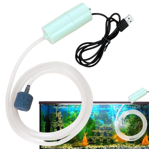 Tiny Water Pump,Mute Aquarium Pump with Uniform Air Bubble | 5V Water Pumps Home Quiet Oxygen Increasing Waterproof for Home Tank - color: Green