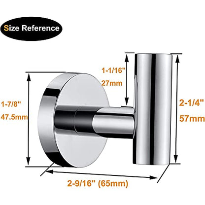 Nolimas Towel Coat Hook Polished Chrome, SUS304 Stainless Steel Bathroom Clothes Cabinet Closet Sponges Robe Hook Wall Mounted Round Kitchen Heavy Duty Door Hanger 4 Packs - color: 4pcs Polished Chrome