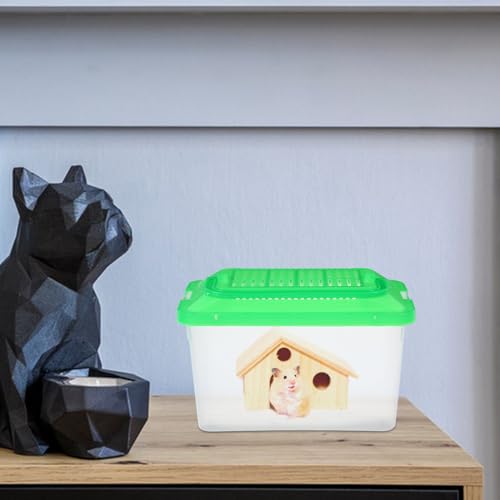 NUOBESTY Portable Turtle Tank and Plastic Fish Bowl Handheld Reptile Carrier with Green Medium Aquarium Box for Travel and Pet Transport