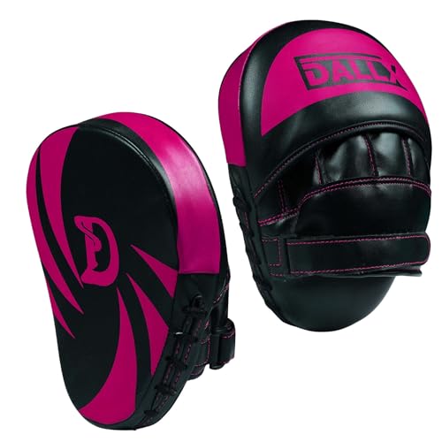 DALLX Sports Punch Mitts Target Focus Pads Hook and Jab Curved for MMA Training Martial Arts Karate Kickboxing Muay Thai with Adjustable Straps Ventilated - color: Pink