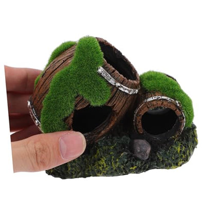 BESPORTBLE Resin Barrel Fish Tank Ornament Unique Aquarium Decor Cozy Hideout for Betta and Small Fish Low Maintenance Decorative Landscaping for Freshwater Aquariums