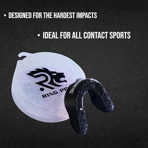 Mouth Guard for Boxing, MMA, Football, Basketball, Hockey, and All Contact Sports, Custom Fit for Adults and Youth, Teeth and Gum Protection - color: Black