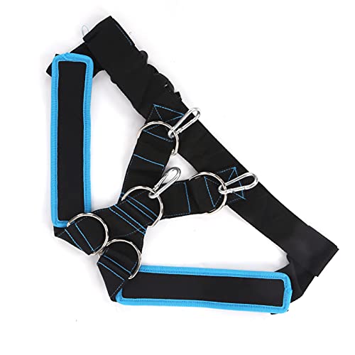 Weight Bearing Shoulder Strap | Pulling Sled Harness Vest with Tension Bands | Adjustable for Strength/Endurance/Flexibility Training | Nylon & Metal Construction - color: Black Blue
