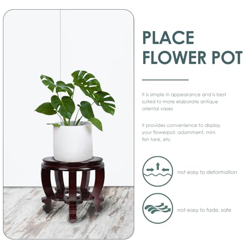 UPKOCH Wooden Fishbowl Stand Chinese Wooden Display Stand Oriental Furniture Fishbowl Stand Vase Aquarium Table Lamp Teapot Base Flower Pot Stand Holder Display Rack Shelves