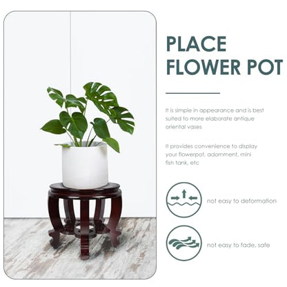 UPKOCH Wooden Fishbowl Stand Chinese Wooden Display Stand Oriental Furniture Fishbowl Stand Vase Aquarium Table Lamp Teapot Base Flower Pot Stand Holder Display Rack Shelves