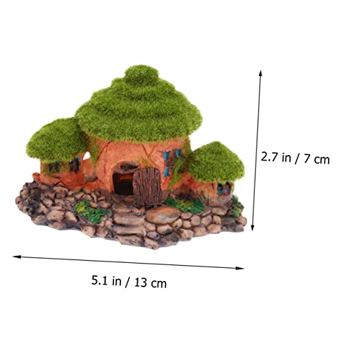 2pcs Decor Ornament Fish Bowls for Betta Fish Aquarium Moss Fish Tank Reptile Bridal House